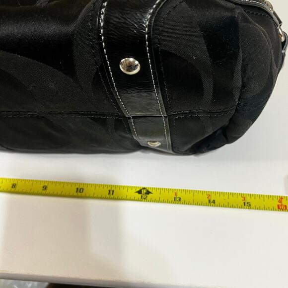 Coach Black Satchel Bag with Silver Hardware – Good Preowned Condition - Picture 8 of 12